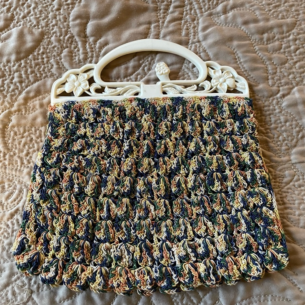 Vintage Rainbow Crochet Purse